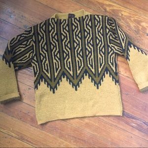 Unique Vintage Norwegian Wool Patterned Sweater